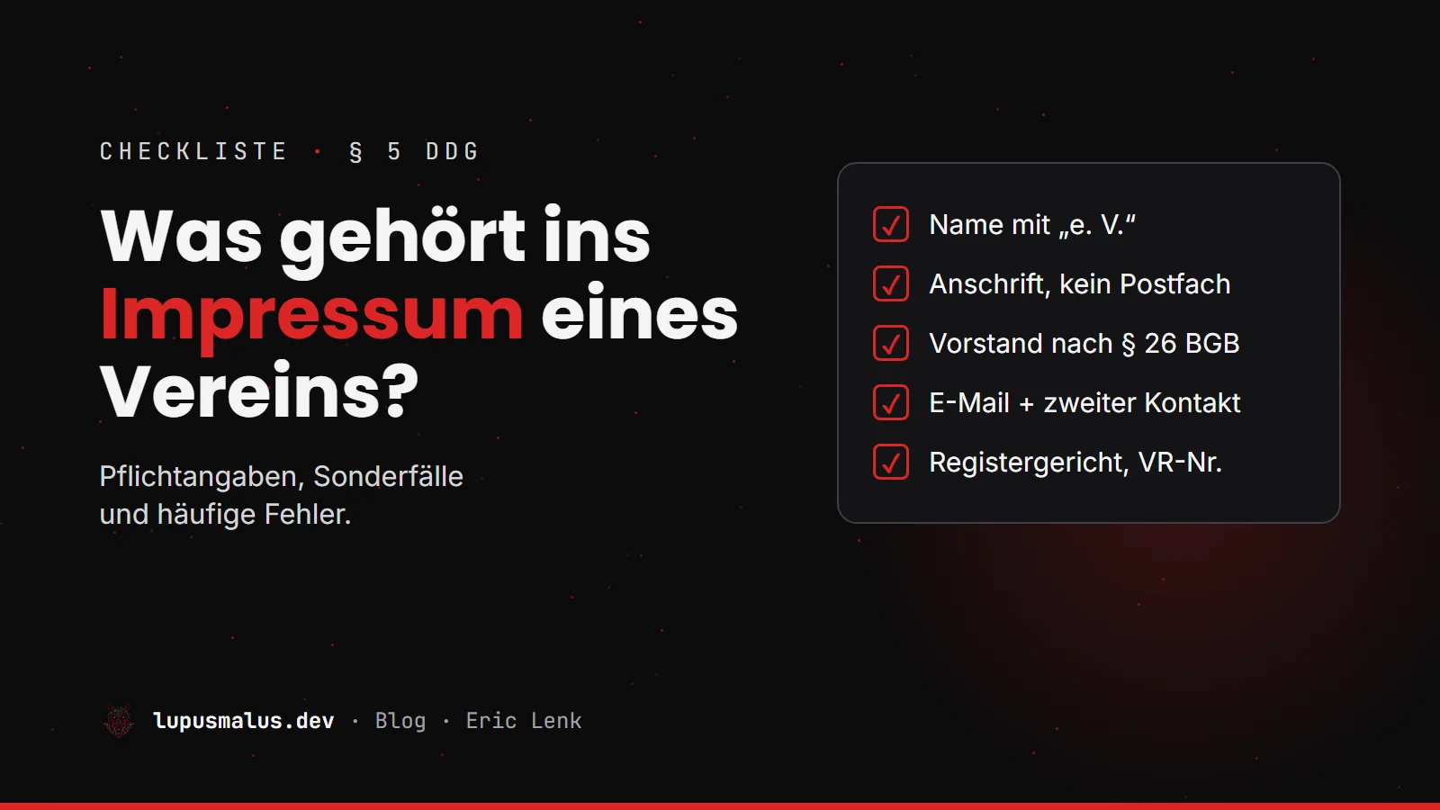 Was gehört ins Impressum eines Vereins?